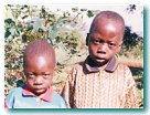 2 poor brothers at a school in Zambia