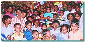 About 40 children at Redemption Ministries & Welfare Society in south India received a new outfit, and the children and some poor families enjoyed a splendid Christmas feast.